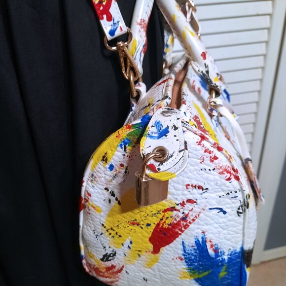 Dooney & Bourke Dipinta Inspired Hand Painted Vintage Speedy Style Bag - Picture 11 of 15